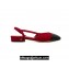 Chanel Heel 1.5cm Slingbacks G31319 Tweed Red/Black 2024