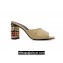 Chanel Multicolor Chain Heel 8.5cm Lambskin Mules Beige 2024