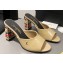 Chanel Multicolor Chain Heel 8.5cm Lambskin Mules Beige 2024