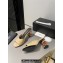 Chanel Multicolor Chain Heel 8.5cm Lambskin Mules Beige 2024