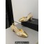 Chanel Heel 6.5cm Slingbacks G31318 Tweed Sequins Gold 2024
