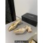 Chanel Heel 6.5cm Slingbacks G31318 Tweed Sequins Gold 2024