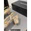 Chanel Heel 6.5cm Slingbacks G31318 Tweed Sequins Gold 2024