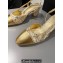 Chanel Heel 6.5cm Slingbacks G31318 Tweed Sequins Gold 2024