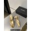 Chanel Heel 6.5cm Slingbacks G31318 Tweed Sequins Gold 2024