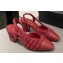 Chanel Heel 6.5cm Slingbacks G31318 Tweed Red 2024