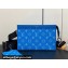 Louis Vuitton Taiga leather and Monogram canvas Gaston Wearable Wallet Bag M83099 Blue 2024