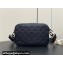 Louis Vuitton Monogram Shadow cowhide leather Alpha Messenger Bag Black 2024