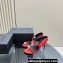 Saint Laurent Heel 11cm Pierre 110 Satin And Leather Crystal Ball Sandals Red 2024