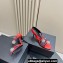 Saint Laurent Heel 11cm Pierre 110 Satin And Leather Crystal Ball Sandals Red 2024