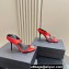 Saint Laurent Heel 11cm Pierre 110 Satin And Leather Crystal Ball Sandals Red 2024