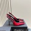 Saint Laurent Heel 5cm/9cm/11cm avenue slingback pumps in patent leather 756062 Red 2024