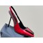 Saint Laurent Heel 5cm/9cm/11cm avenue slingback pumps in patent leather 756062 Red 2024
