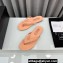 Chanel Crystal CC Logo Thongs G45716 Velvet Lobster Pink 2024