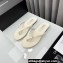 Chanel Crystal CC Logo Thongs G45716 Velvet White 2024