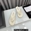 Chanel Crystal CC Logo Thongs G45716 Velvet White 2024