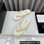 Chanel Crystal CC Logo Thongs G45716 Velvet White 2024