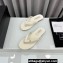 Chanel Crystal CC Logo Thongs G45716 Velvet White 2024