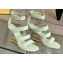 Fendi First leather high-heeled 10cm sandals Light Green 2024