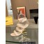 Fendi First leather high-heeled 10cm sandals Beige 2024