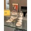 Fendi First leather high-heeled 10cm sandals Beige 2024