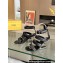 Fendi First leather high-heeled 10cm sandals Black 2024