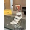 Fendi First leather high-heeled 10cm sandals White 2024