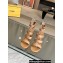 Fendi First leather high-heeled 10cm sandals Brown 2024