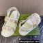 Gucci Women's sandals with Double G 771749 in Ivory GG crystal canvas 2024