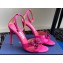 Aquazzura Heel 10cm Crystal Margarita embellished sandals Satin Fuchsia 2024