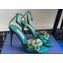 Aquazzura Heel 10cm Crystal Margarita embellished sandals Satin Green 2024