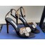 Aquazzura Heel 10cm Crystal Margarita embellished sandals Satin Black 2024
