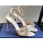 Aquazzura Heel 10cm Crystal Margarita embellished sandals Satin White 2024