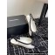 Chanel Lambskin & Grosgrain Slingbacks G45689 White/Black 2024