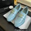 Chanel Calfskin & Metal CC Logo Moccasins G45663 Blue 2024