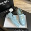 Chanel Calfskin & Metal CC Logo Moccasins G45663 Blue 2024