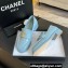 Chanel Calfskin & Metal CC Logo Moccasins G45663 Blue 2024