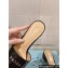 Prada Woven Raffia Heel Patent leather Slide Sandals Black 2024