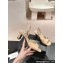 Chanel Heel 5.5cm Lambskin Sandals G45619 Beige 2024