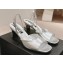 Chanel Heel 5.5cm Lambskin Sandals G45619 Silver 2024