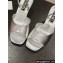 Chanel Heel 5.5cm Lambskin Sandals G45619 Silver 2024