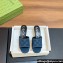 Gucci Heel 7.5cm Women's GG slide sandals 772416 in Denim Blue with black GG crystals 2024