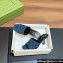 Gucci Heel 7.5cm Women's GG slide sandals 772416 in Denim Blue with black GG crystals 2024