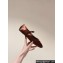 Prada Satin ballerinas with strap and logo-engraved metal buckle 1F567N Tobacco 2024