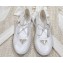 Prada Nappa leather ballerinas with strap and logo-engraved metal buckle 1F567N White 2024