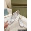 Prada Nappa leather ballerinas with strap and logo-engraved metal buckle 1F567N White 2024