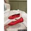 Prada Satin ballerinas with strap and logo-engraved metal buckle 1F567N Red 2024