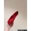 Prada Satin ballerinas with strap and logo-engraved metal buckle 1F567N Red 2024
