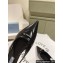 Prada Heel 4cm Brushed leather slingback pumps with triangle logo Black 2024