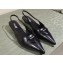 Prada Heel 4cm Brushed leather slingback pumps with triangle logo Black 2024